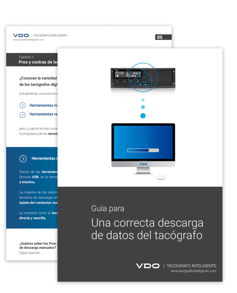 Portada de la guía para una correcta descarga de datos del tacógrafo