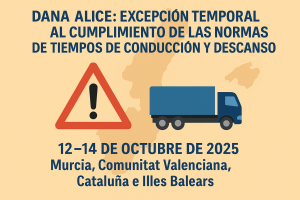 DANA ALICE excepción tiempos de conducción y descanso
