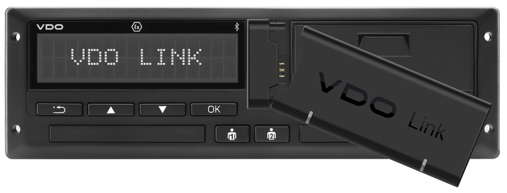 Dispositivo VDO Link conectado a un tacógrafo digital VDO