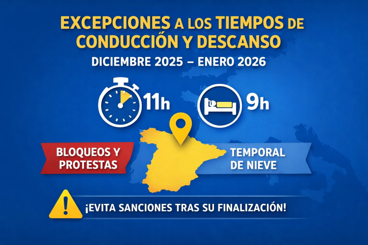 Excepciones tiempos de conducción y descanso