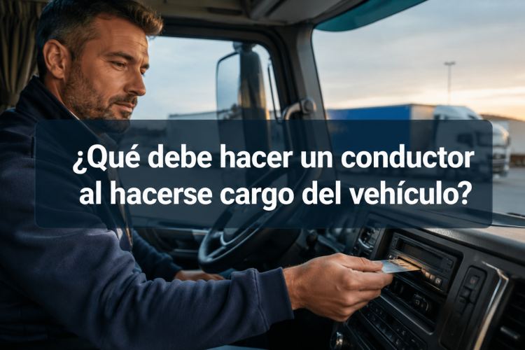 Conductor vehículo entradas manuales tacógrafo