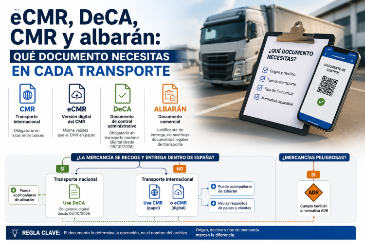 eCMR, DeCA, CMR o albarán