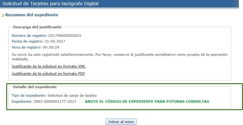 acuse de recibo tarjeta tacografo conductor