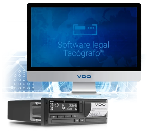 Software legal del tacógrafo VDO Fleet, con ordenador y tacógrafo VDO