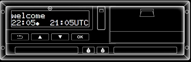Pantalla de bienvenida al introducir la tarjeta de empresa en el DTCO 4.0.