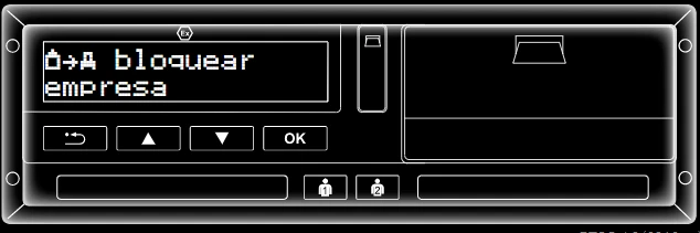 Mensaje de bloqueo de empresa en la pantalla del tacógrafo VDO DTCO 4.0.