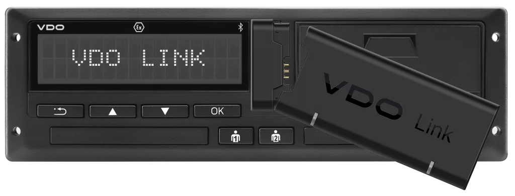 Dispositivo VDO LINK conectado a un tacógrafo VDO
