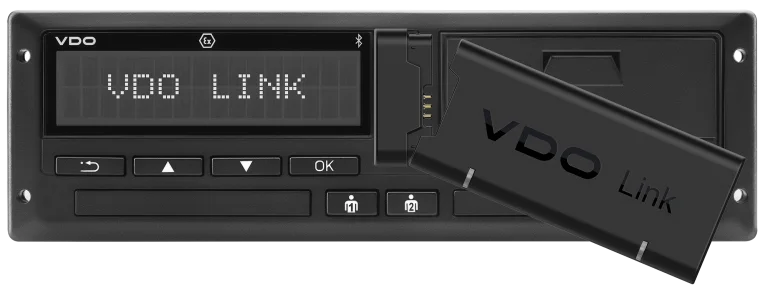 Tacógrafo VDO con el dispositivo VDO Link conectado